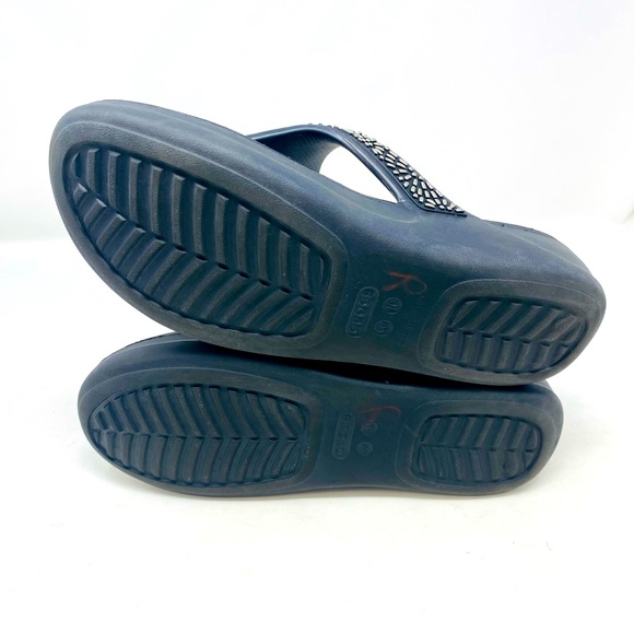 Crocs Monterey Diamante Wedge Flip Flop Sandals Size 10 - Picture 6 of 8